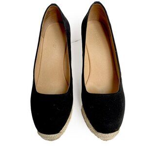 J.Crew Seville Espadrille Wedge Heel, Black Size 7